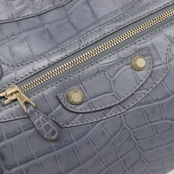 BALENCIAGA The Giant City Bag Embossed leather 2way Gray 281770 Auth yk20733SAM