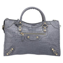 BALENCIAGA The Giant City Bag Embossed leather 2way Gray 281770 Auth yk20733SAM-13