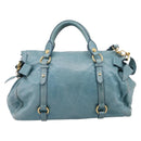 Miu Miu Hand Bag Leather 2way Blue Gold Auth yk20734M-3