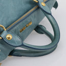 Miu Miu Hand Bag Leather 2way Blue Gold Auth yk20734M-7