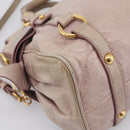 Miu Miu Hand Bag Leather 2way Pink Gold Auth yk20735M-16