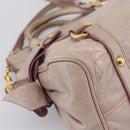 Miu Miu Hand Bag Leather 2way Pink Gold Auth yk20735M-10