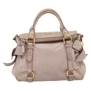 Miu Miu Hand Bag Leather 2way Pink Gold Auth yk20735M-13