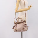 Miu Miu Hand Bag Leather 2way Pink Gold Auth yk20735M-23