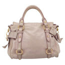 Miu Miu Hand Bag Leather 2way Pink Gold Auth yk20735M-2