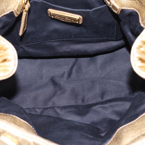 Miu Miu Matelasse Hand Bag Leather 2way Gold Auth yk20737SAM