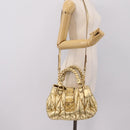 Miu Miu Matelasse Hand Bag Leather 2way Gold Auth yk20737SAM-25