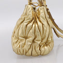Miu Miu Matelasse Hand Bag Leather 2way Gold Auth yk20737SAM-3