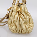 Miu Miu Matelasse Hand Bag Leather 2way Gold Auth yk20737SAM-4