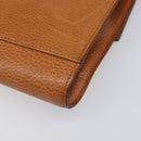 CELINE Clutch Bag Leather Brown Gold Auth yk20741A-15