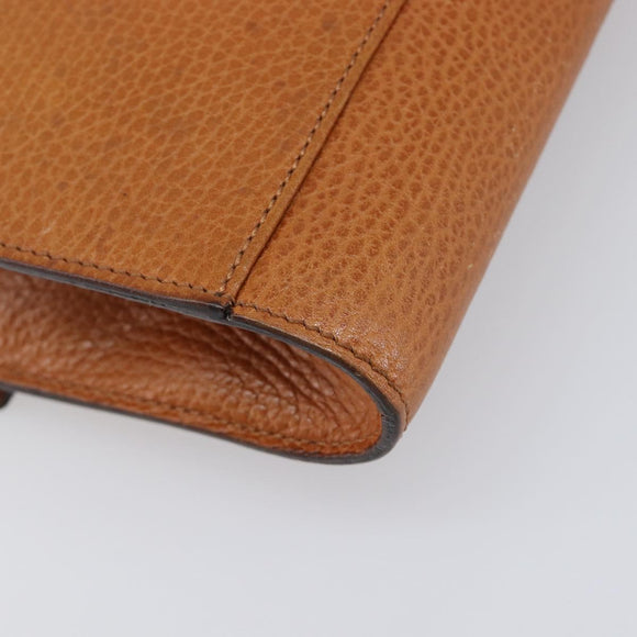 CELINE Clutch Bag Leather Brown Gold Auth yk20741A