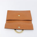 CELINE Clutch Bag Leather Brown Gold Auth yk20741A-9