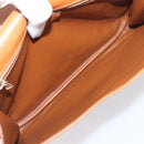 CELINE Clutch Bag Leather Brown Gold Auth yk20741A-10
