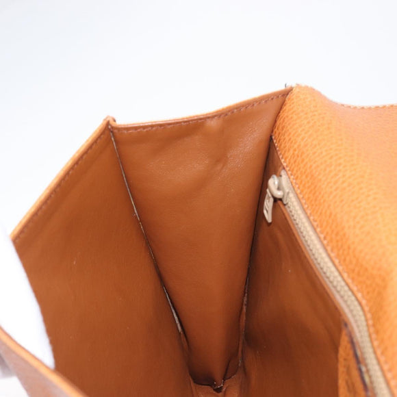 CELINE Clutch Bag Leather Brown Gold Auth yk20741A