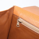 CELINE Clutch Bag Leather Brown Gold Auth yk20741A-21
