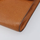 CELINE Clutch Bag Leather Brown Gold Auth yk20741A-7
