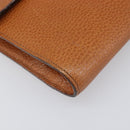 CELINE Clutch Bag Leather Brown Gold Auth yk20741A-14