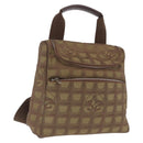 CHANEL New Travel Line Backpack Canvas Brown Silver CC Auth yk20744A-1