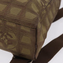 CHANEL New Travel Line Backpack Canvas Brown Silver CC Auth yk20744A-16