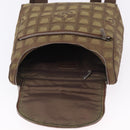 CHANEL New Travel Line Backpack Canvas Brown Silver CC Auth yk20744A-20