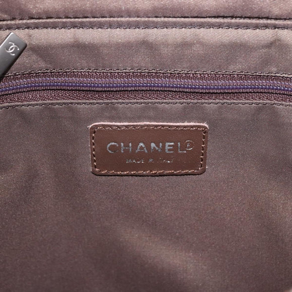 CHANEL New Travel Line Backpack Canvas Brown Silver CC Auth yk20744A