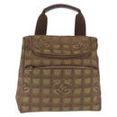 CHANEL New Travel Line Backpack Canvas Brown Silver CC Auth yk20744A-13
