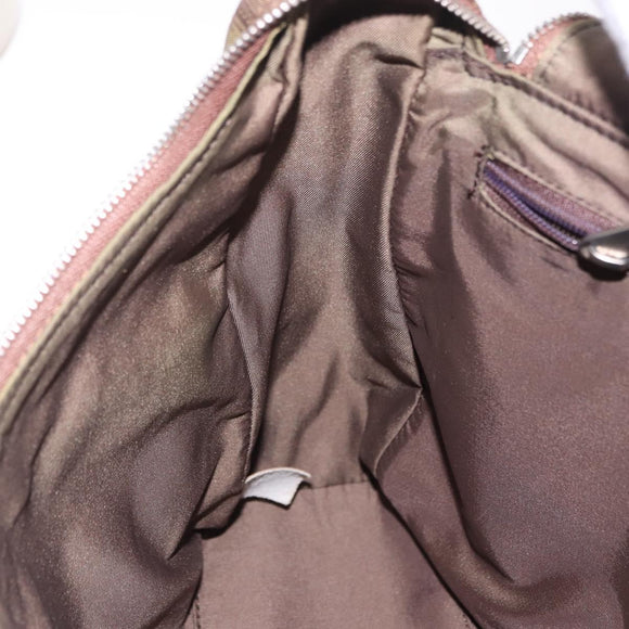 CHANEL New Travel Line Backpack Canvas Brown Silver CC Auth yk20744A