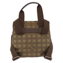 CHANEL New Travel Line Backpack Canvas Brown Silver CC Auth yk20744A-2