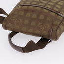 CHANEL New Travel Line Backpack Canvas Brown Silver CC Auth yk20744A-6