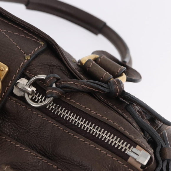 Chloe Paddington Hand Bag Leather Brown Gold Silver Auth yk20745SAM