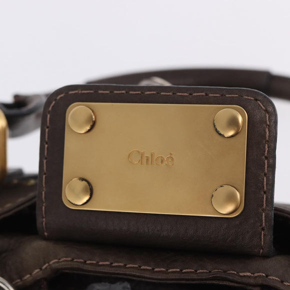 Chloe Paddington Hand Bag Leather Brown Gold Silver Auth yk20745SAM