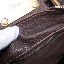 Chloe Paddington Hand Bag Leather Brown Gold Silver Auth yk20745SAM-22