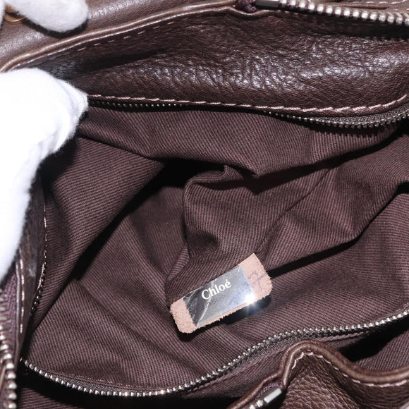 Chloe Paddington Hand Bag Leather Brown Gold Silver Auth yk20745SAM