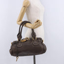 Chloe Paddington Hand Bag Leather Brown Gold Silver Auth yk20745SAM-28