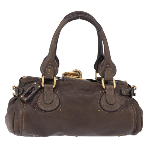 Chloe Paddington Hand Bag Leather Brown Gold Silver Auth yk20745SAM