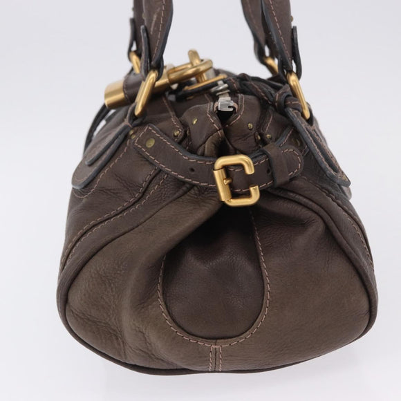Chloe Paddington Hand Bag Leather Brown Gold Silver Auth yk20745SAM