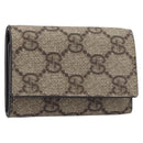 GUCCI GG Supreme Key Case PVC Beige 124611 Auth yk20748A-1