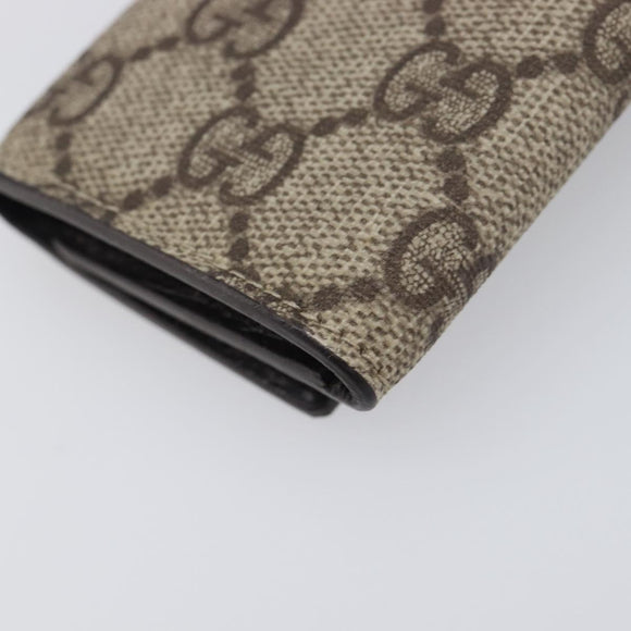 GUCCI GG Supreme Key Case PVC Beige 124611 Auth yk20748A