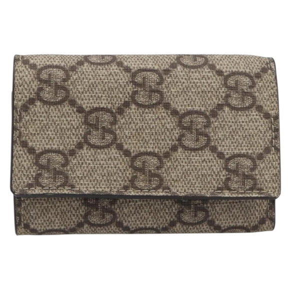 GUCCI GG Supreme Key Case PVC Beige 124611 Auth yk20748A