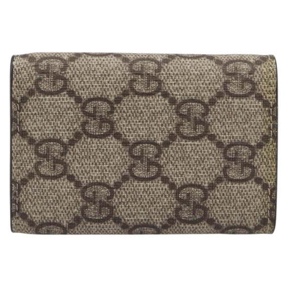 GUCCI GG Supreme Key Case PVC Beige 124611 Auth yk20748A