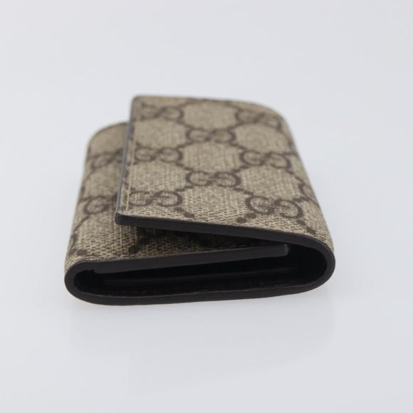 GUCCI GG Supreme Key Case PVC Beige 124611 Auth yk20748A