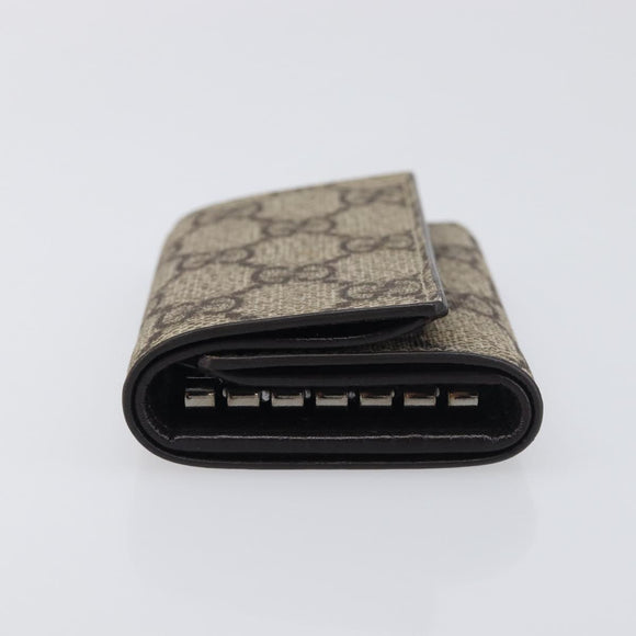 GUCCI GG Supreme Key Case PVC Beige 124611 Auth yk20748A