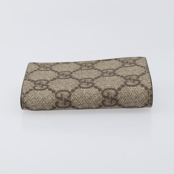 GUCCI GG Supreme Key Case PVC Beige 124611 Auth yk20748A