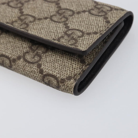 GUCCI GG Supreme Key Case PVC Beige 124611 Auth yk20748A