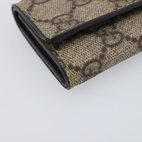 GUCCI GG Supreme Key Case PVC Beige 124611 Auth yk20748A