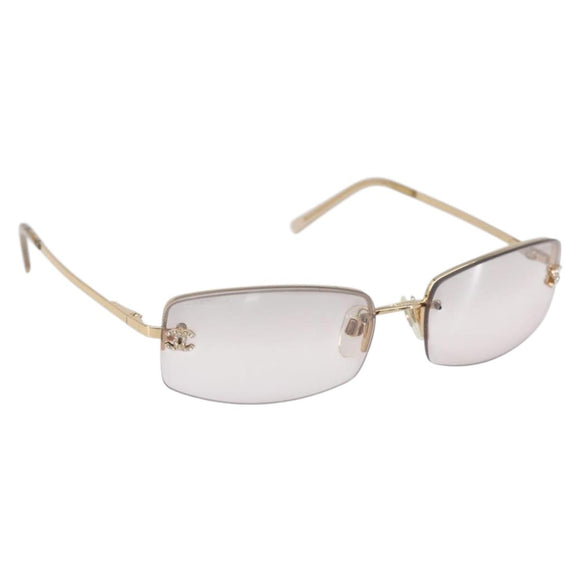 CHANEL Sunglasses metal Gold CC Auth yk20749M