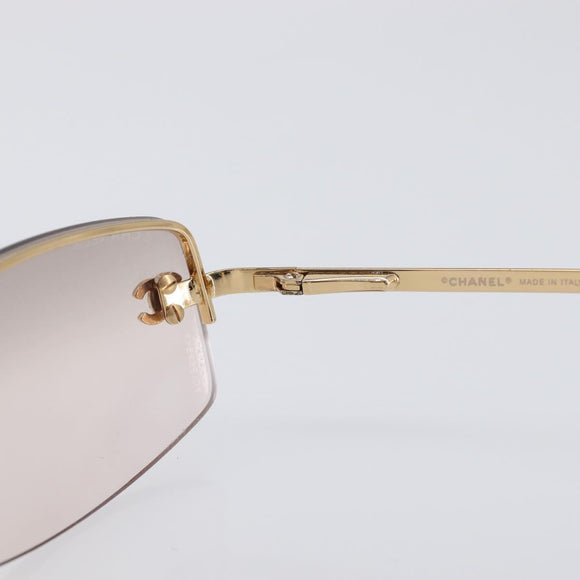 CHANEL Sunglasses metal Gold CC Auth yk20749M