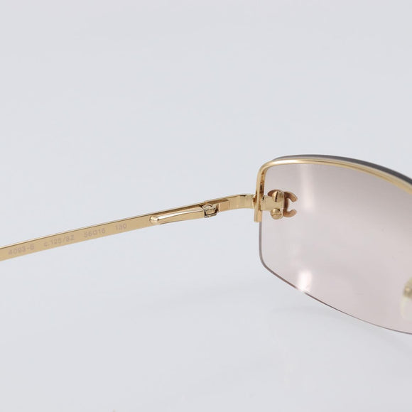 CHANEL Sunglasses metal Gold CC Auth yk20749M