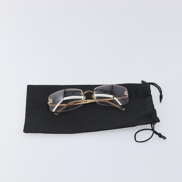 CHANEL Sunglasses metal Gold CC Auth yk20749M