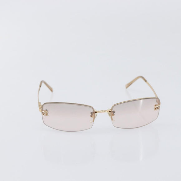 CHANEL Sunglasses metal Gold CC Auth yk20749M